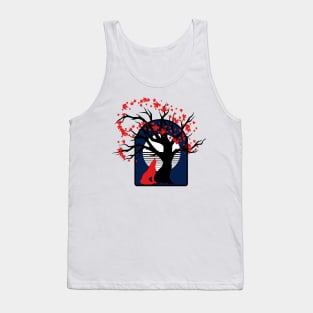 Abstract Night wolf and Moon Tank Top